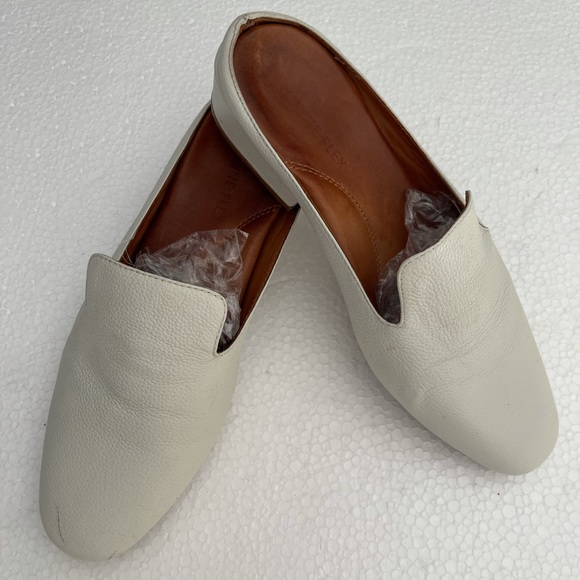 Wayne Flex Leather Suede Mules Off White Grey tone - Picture 1 of 9